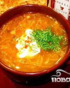 Щи с кислой капустой и мясом