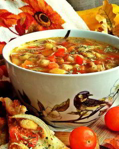 Щи Сборные с фасолью и фрикадельками