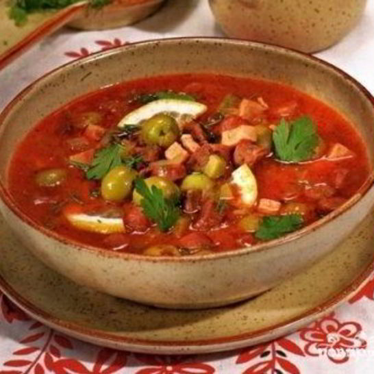 Рецепт мясной солянки в мультиварке