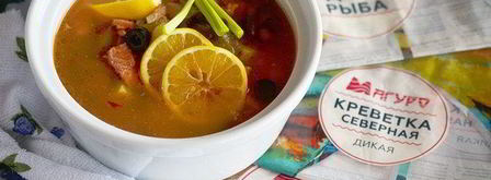 рыбная солянка с грибами и креветками. Шаг 10