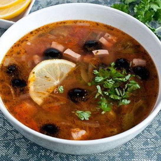 Рецепт солянки домашней с лимоном