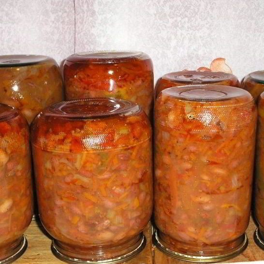 Рецепт солянки с фасолью на зиму