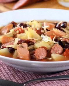 Суп фасолевый с сосисками