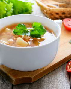 Суп из белой фасоли с беконом