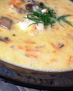 Суп из индейки с грибами