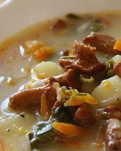 Суп из мороженных лисичек