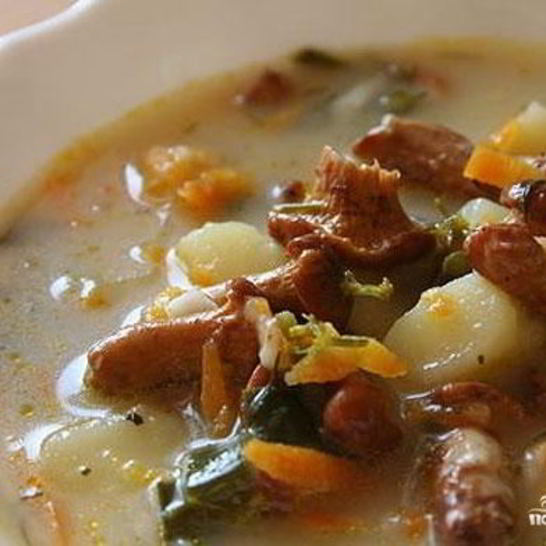 Рецепт супа из мороженных лисичек