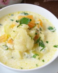 Суп из цветной капусты и кабачков