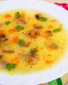 Картофельный суп-пюре с грибами