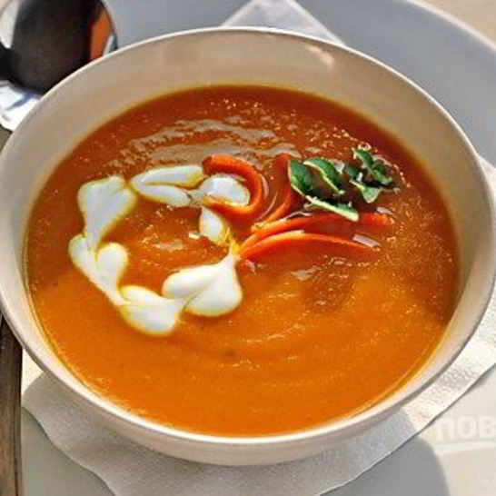 Рецепт морковного супа-пюре с имбирем и карри