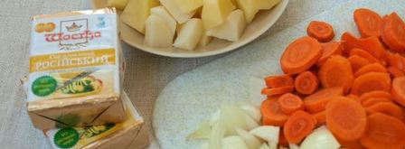 овощной суп-пюре с плавленым сыром. Шаг 2