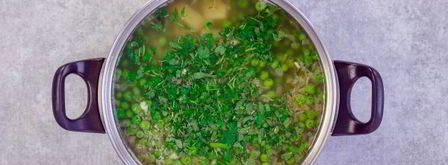 постный суп-пюре из зеленого горошка. Шаг 11