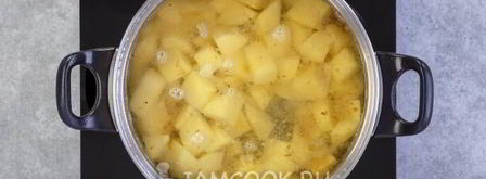 постный суп-пюре из зеленого горошка. Шаг 8