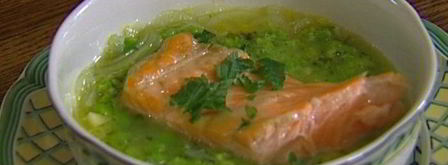 семга с супом-пюре из зеленого горошка. Шаг 14