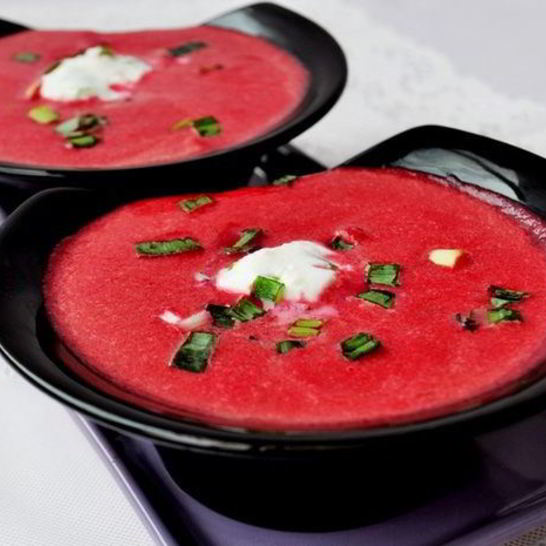 Рецепт супа-пюре из свеклы с апельсином и замороженным йогуртом