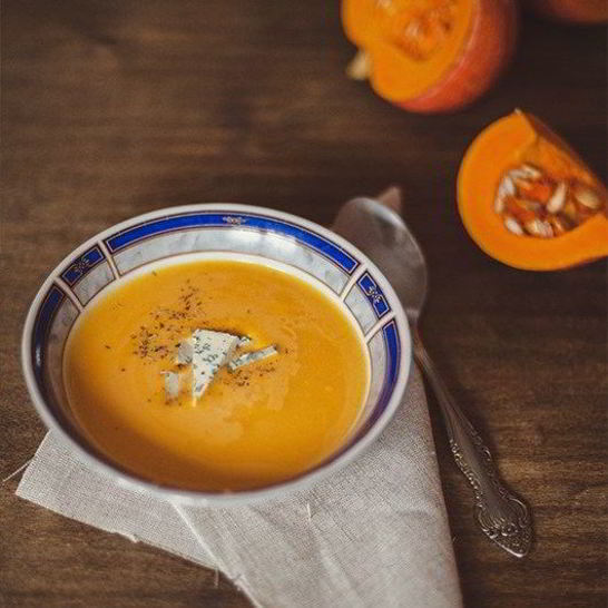 Рецепт супа-пюре из тыквы с сыром рокфор