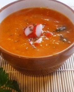 Суп-пюре из тыквы со шпинатом