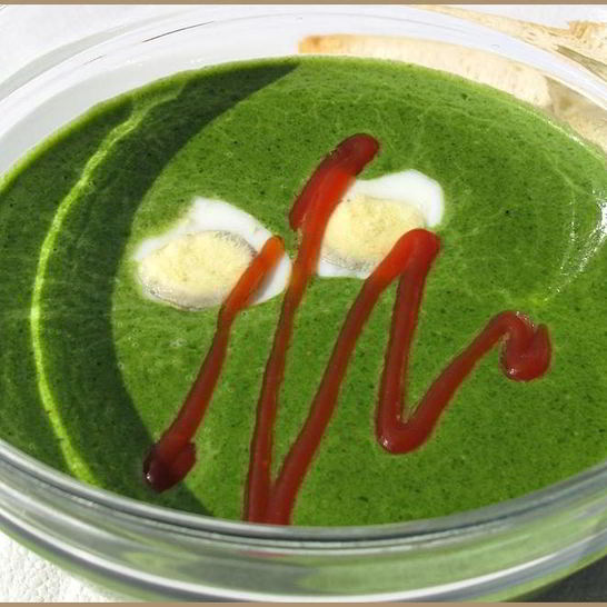 Рецепт супа-пюре зеленого из щавеля и шпината