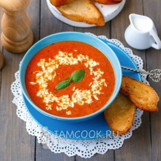 Рецепт томатного супа-пюре с базиликом