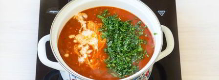 томатный суп-пюре с базиликом. Шаг 11