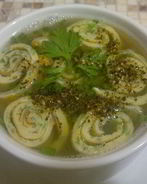 Суп с блинной лапшой