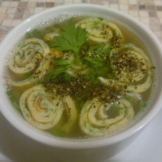 Рецепт супа с блинной лапшой