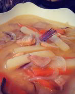 Суп с брюшками форели