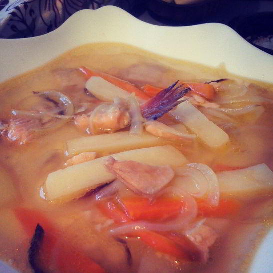 Рецепт супа с брюшками форели