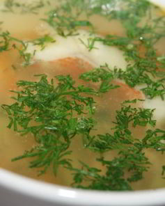 Суп с форелью и морским окунем