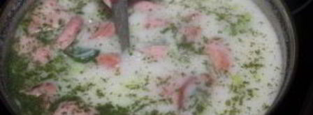 суп с колбасой и яйцом. Шаг 8