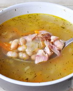 Суп с копченой курицей