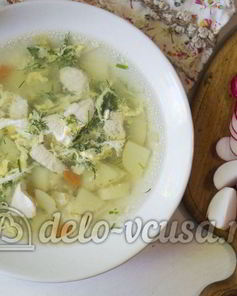 Суп с молодой картошкой и курицей