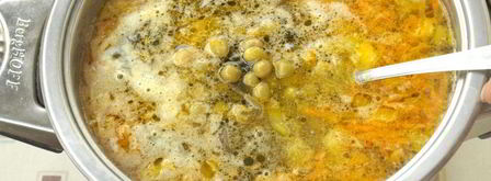 суп с морской капустой и зеленым горошком. Шаг 5