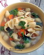 Суп с пастой и чечевицей