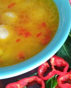 Суп с сырными шариками