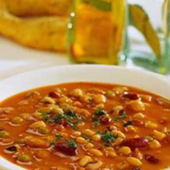 Рецепт супа с ветчиной, овощами и фасолью