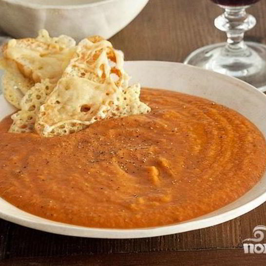 Рецепт супа с запеченным чесноком, помидорами и сыром
