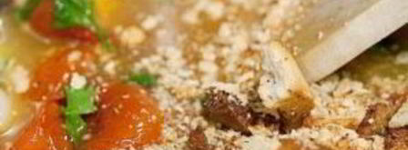 суп с запеченным чесноком, помидорами и сыром. Шаг 6