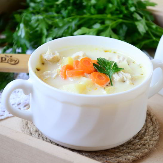 Рецепт сырного супа с морковкой