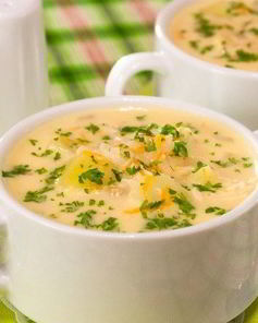 Сырный суп с рисом