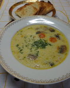 Сырный суп с шампиньонами