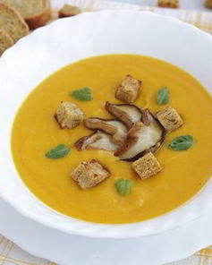 Тыквенный крем-суп с белыми грибами