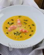 Тыквенный суп с креветками