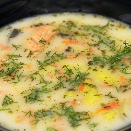 Рецепт ухи по-фински с молоком