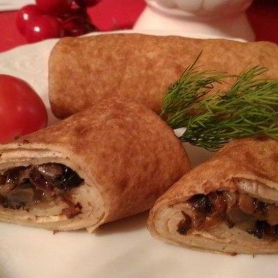 Рецепт блинчиков с грибным жюльеном