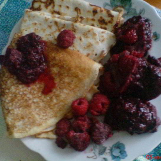Рецепт блинчиков с ягодной мозаикой