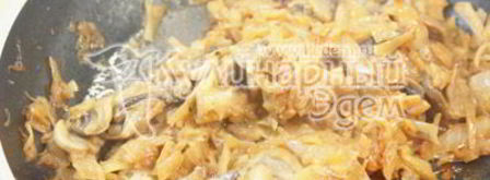 блины с капустой и грибами. Шаг 4