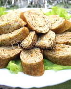 Блины с рыбой и сыром