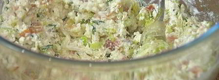 блины с творогом, пореем и семгой под соусом бешамель. Шаг 10