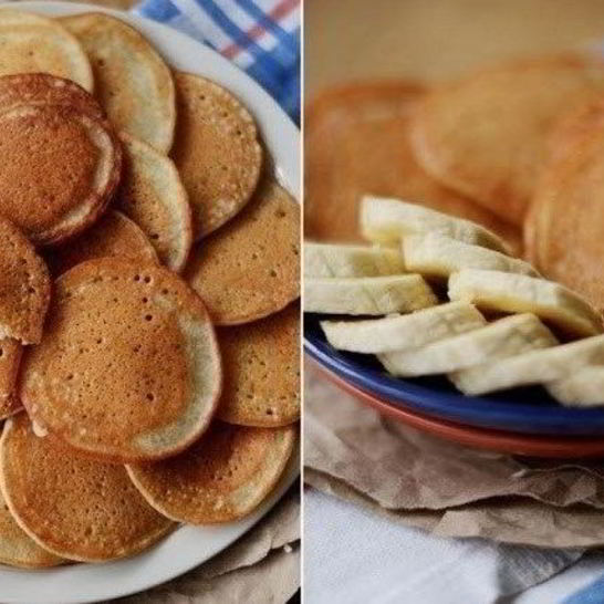 Рецепт тонких банановых панкейков с корицей без масла